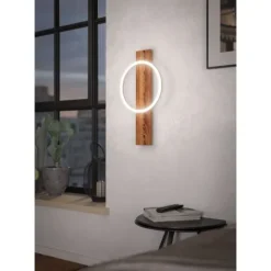 Aplique de Parede LED em Madeira Mosqueada e Metal Preto BOYAL EGLO 99353