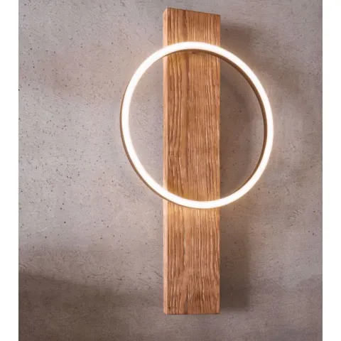 Aplique de Parede LED em Madeira Mosqueada e Metal Preto BOYAL EGLO 99353