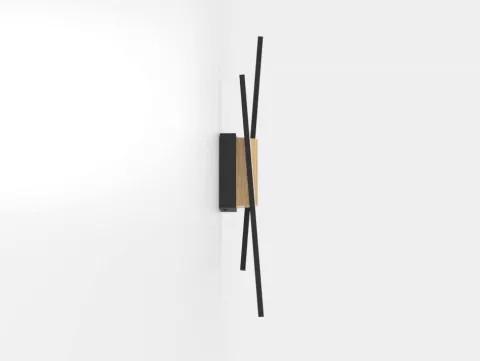 Aplique de Parede LED em Metal Preto e Madeira Natural PANAGRIA EGLO 900491