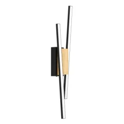 Aplique de Parede LED em Metal Preto e Madeira Natural PANAGRIA EGLO 900491