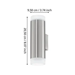 Aplique de Parede LED para Exterior em Aço Inoxidável RIGA-LED EGLO 92736