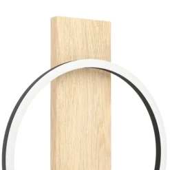 Aplique de Parede LED Preto com Detalhe em Carvalho BOYAL EGLO 901715