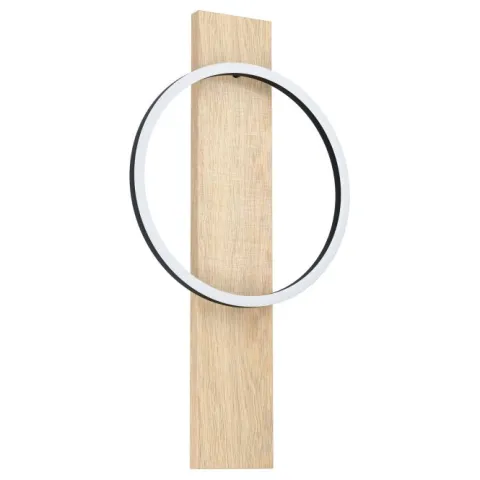 Aplique de Parede LED Preto com Detalhe em Carvalho BOYAL EGLO 901715