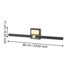 Aplique de Parede LED Preto Mate e Latão Escovado PEGUERA EGLO 900928