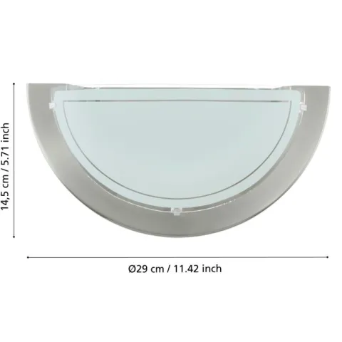Aplique de Parede Metal Níquel Mate com Vidro PLANET 1 EGLO 83163