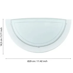 Aplique de Parede Metálico Branco com Tampa de Vidro PLANET 1 EGLO 83154