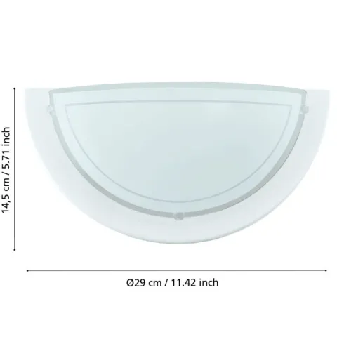 Aplique de Parede Metálico Branco com Tampa de Vidro PLANET 1 EGLO 83154