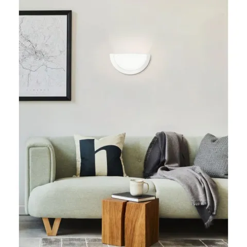 Aplique de Parede Metálico Branco com Tampa de Vidro PLANET 1 EGLO 83154