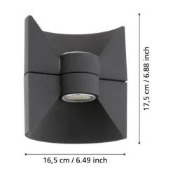 Aplique de Parede para Exterior LED Antracite REDONDO EGLO 93368