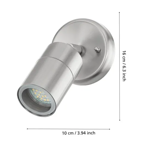 Aplique de Parede para Exterior com LED e Aço Inoxidável STOCKHOLM 1 EGLO 93268