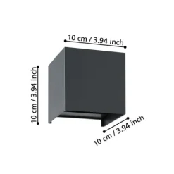 Aplique de Parede Preto com LED Integrado VALMONTONE EGLO 901049
