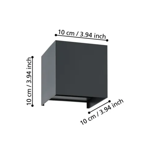 Aplique de Parede Preto com LED Integrado VALMONTONE EGLO 901049