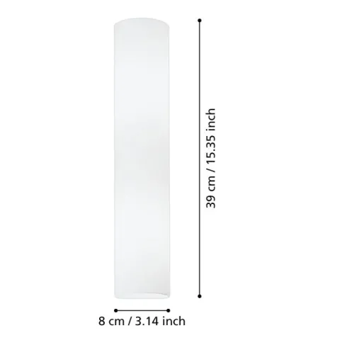 Aplique de Parede Tubular em Vidro Opalino Branco ZOLA EGLO 83406