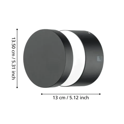 Aplique Exterior LED em Alumínio Fundido Preto MELZO EGLO 97303