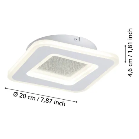 Aplique LED de Parede Branco com Efeito Cristal MACCHIONI EGLO 901233