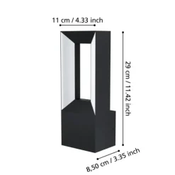 Aplique LED Exterior com Corpo em Alumínio Fundido Preto RIFORANO EGLO 98725