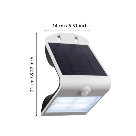 Aplique LED Exterior com Painel Solar e Sensor LAMOZZO EGLO 98757