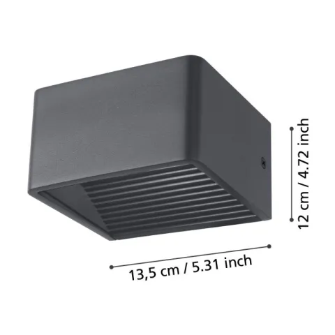 Aplique LED Exterior em Alumínio Preto DONINNI 1 EGLO 98269