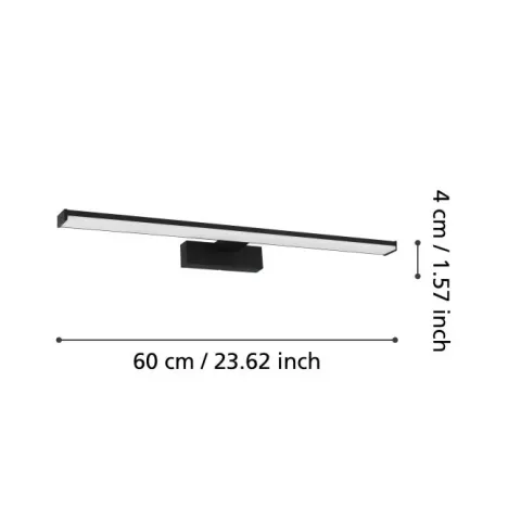 Aplique LED para Casa de Banho com Alumínio e Plástico Preto PANDELLA 1 EGLO 98908