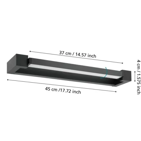 Aplique para Casa de Banho com LED Preto e Branco GEMILIANA EGLO 900615