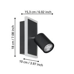 Arandela LED de Uma Chama Preto Acetinado RIMBOCCHI EGLO 901634