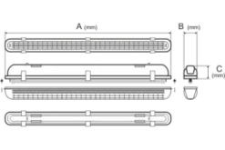 Armadura estanque led 2X600mm pc/inox IP65