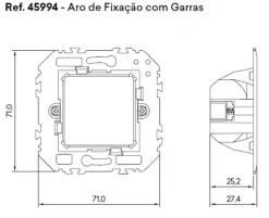 Aro de fixação com garras Q45 - para aparelhagem de embeber, 45994 - EFAPEL