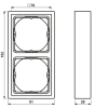 Aro Duplo 28 mm Branco para Montagem Vertical e Horizontal LS 990 JUNG LS982HBFWW
