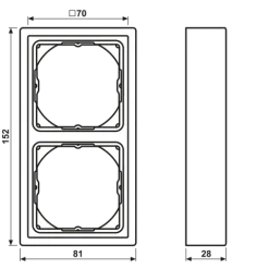 Aro Duplo 28 mm Branco para Montagem Vertical e Horizontal LS 990 JUNG LS982HBFWW