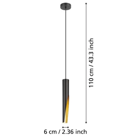 BARBOTTO Candeeiro de teto LED metálico preto e dourado elegante 900872