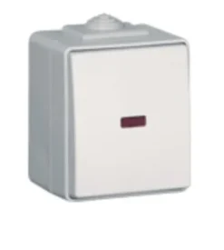 Botão basculante luminoso estanque 250V 16A IP65 branco efapel 48152 cbr