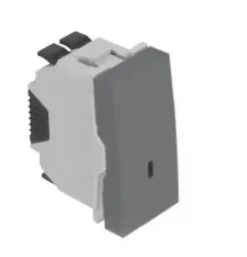 Botão basculante luminoso (250V) - 1 módulo - Alumina, 45160 SAL - Série Quadro 45 Efapel
