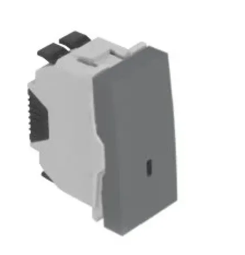 Botão basculante luminoso (250V) - 1 módulo - Alumina, 45160 SAL - Série Quadro 45 Efapel