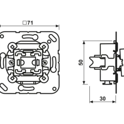 Botão de pressão unipolar NA 10 A 250 V JUNG 531U