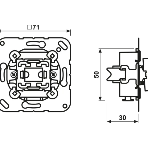 Botão de pressão unipolar NA 10 A 250 V JUNG 531U