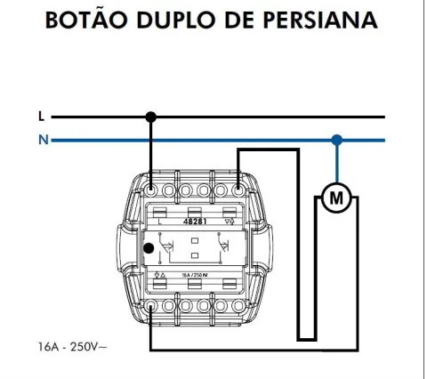 Botão Duplo de Persiana Estanque IP65 Efapel 48281 ccz