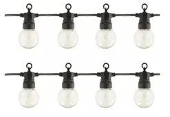 Cabo de arraial/grimalda de luzes com 20 lâmpadas G45 - 6W 2700K IP65 C/13 metros Pr