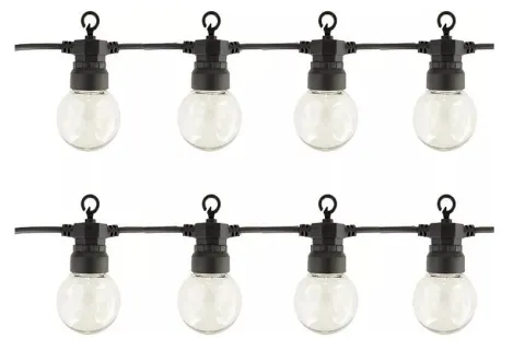 Cabo de arraial/grimalda de luzes com 20 lâmpadas G45 - 6W 2700K IP65 C/13 metros Pr