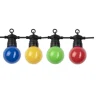Cabo dearraial/grimalda de luzes com 10 lâmpadas G45 - 3W Coloridas 2700 K IP65 com 8 metros preto