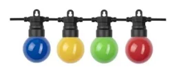 Cabo dearraial/grimalda de luzes com 10 lâmpadas G45 - 3W Coloridas 2700 K IP65 com 8 metros preto