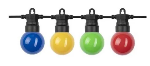 Cabo dearraial/grimalda de luzes com 10 lâmpadas G45 - 3W Coloridas 2700 K IP65 com 8 metros preto
