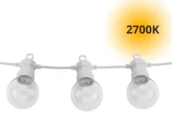 Cabo de arraial/ grinalda de luzes com 20 lâmpadas G45 - 6W 2700 IP65 c/13Metros Br
