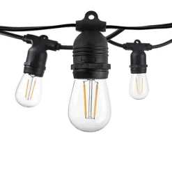 Cabo de arraial/grinalda de luzes com 15 lampadas E27 IP65 com 14,4 metros Preto