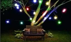Cabo de arraial/grinalda de luzes com 10 lâmpadas G45 - 3W Coloridas IP 65 com 8 metros Branco
