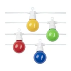 Cabo de arraial/grinalda de luzes com 10 lâmpadas G45 - 3W Coloridas IP 65 com 8 metros Branco