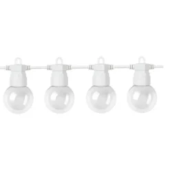 Cabo de arraial/grinalda de luzes com 10 lâmpadas G45 - 3W 2700k IP65 com 8 metros branco