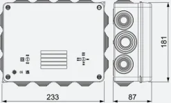 Caixa de derivação estanque 220X170X80 Solera IP55 com bucins