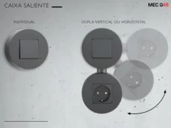 Caixa Saliente Vazia Siza Vieira para tomada ou interruptor - Várias opções de cor - Série Siza - EFAPEL