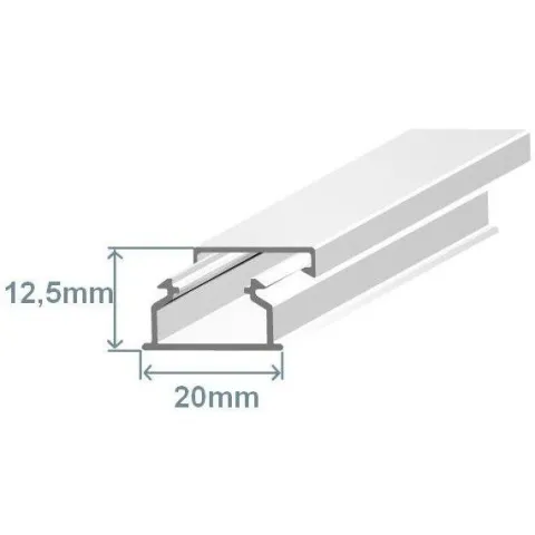 Calha técnica 20X12,5mm branca EFAPEL 10030 cbr (preço ao metro - compra obrigatória em múltiplos de 2)