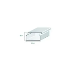 Calha técnica 80X40mm branco, EFAPEL, 13050 CBR (preço ao metro - compra obrigatória em múltiplos de 2)